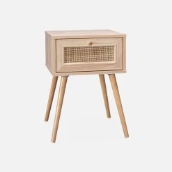 Table De Chevet Effet Bois Et Cannage, 1 Tiroir 11 Table De Chevet Effet Bois Et Cannage, 1 Tiroir -Outdoor Living Soldes ibobesidraw a338fbb5f4bfd97256396a3dde011930
