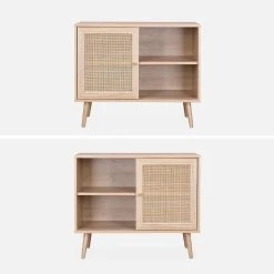 Buffet Scandinave Effet Bois Et Cannage 1 Porte 80 Cm Couleur : Naturel 11 Buffet Scandinave Effet Bois Et Cannage 1 Porte 80 Cm Couleur : Naturel -Outdoor Living Soldes ibosideboardm 666b461b0e0cb255e471a39bb5a33e65