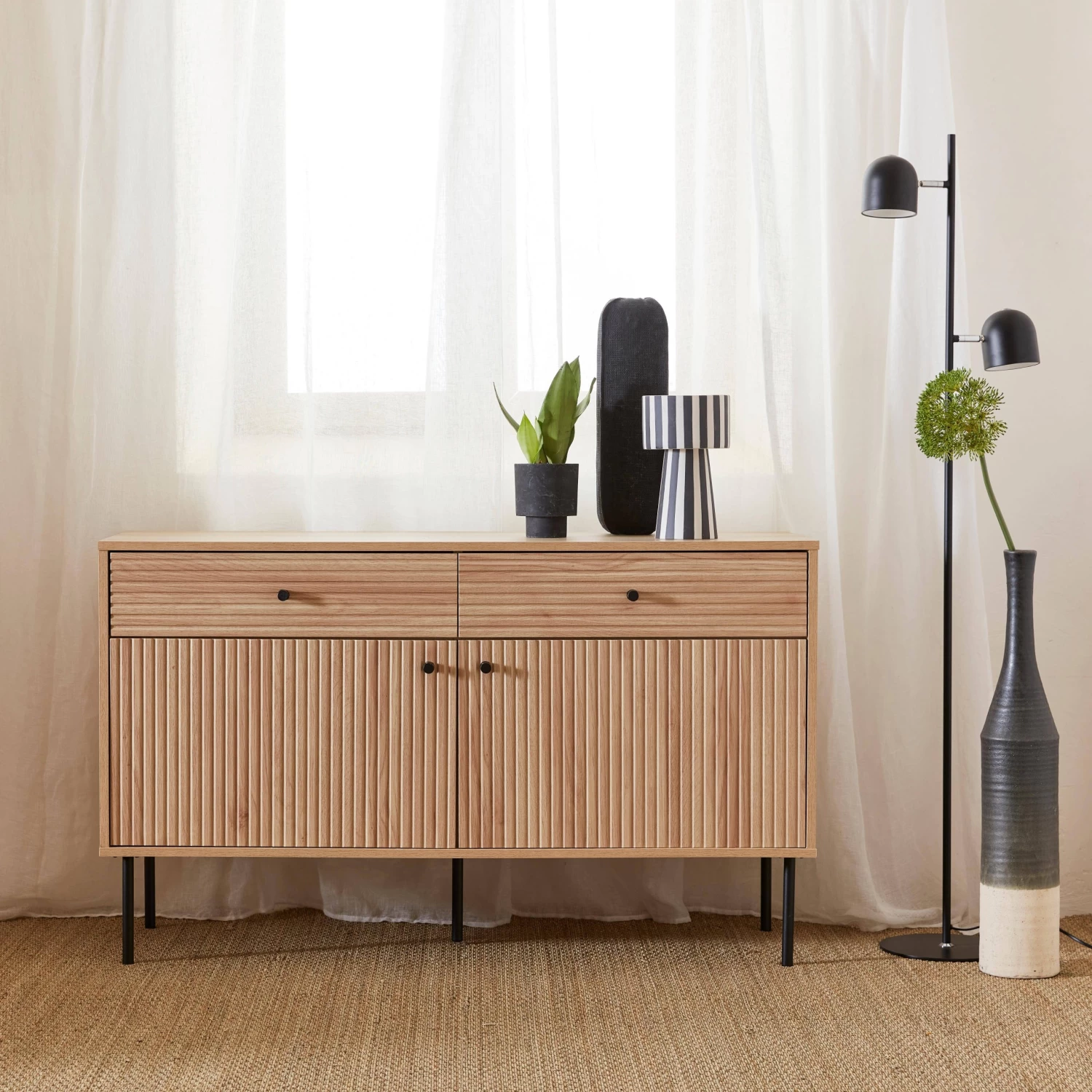 Buffet De Rangement Bois Rainuré 120 Cm 3 Buffet De Rangement Bois Rainuré 120 Cm