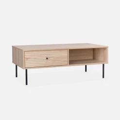 Table Basse Décor Bois Rainuré -Outdoor Living Soldes ibragcoftable 3bf7012631f6c80b92c27326c423ba97
