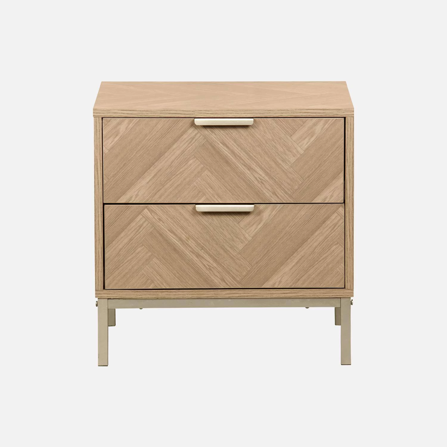 Table De Chevet Effet Bois Décor Chevrons 6 Table De Chevet Effet Bois Décor Chevrons – Image 4