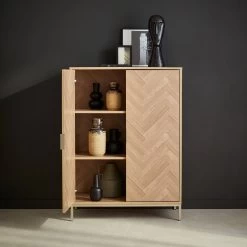 Vaisselier Effet Bois Décor Chevrons 2 Portes -Outdoor Living Soldes ibudcabinet 7f5ca050bf4ea37d7917be58350cb60c