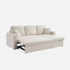 Canapé Convertible 3 Places Bouclettes Blanches -Outdoor Living Soldes iccsofaboucl c0d26dc16496ae652503fa8ca6930e62