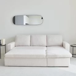 Canapé Convertible 3 Places Bouclettes Blanches -Outdoor Living Soldes iccsofaboucl d28116bab46908a1df2798737a086f09