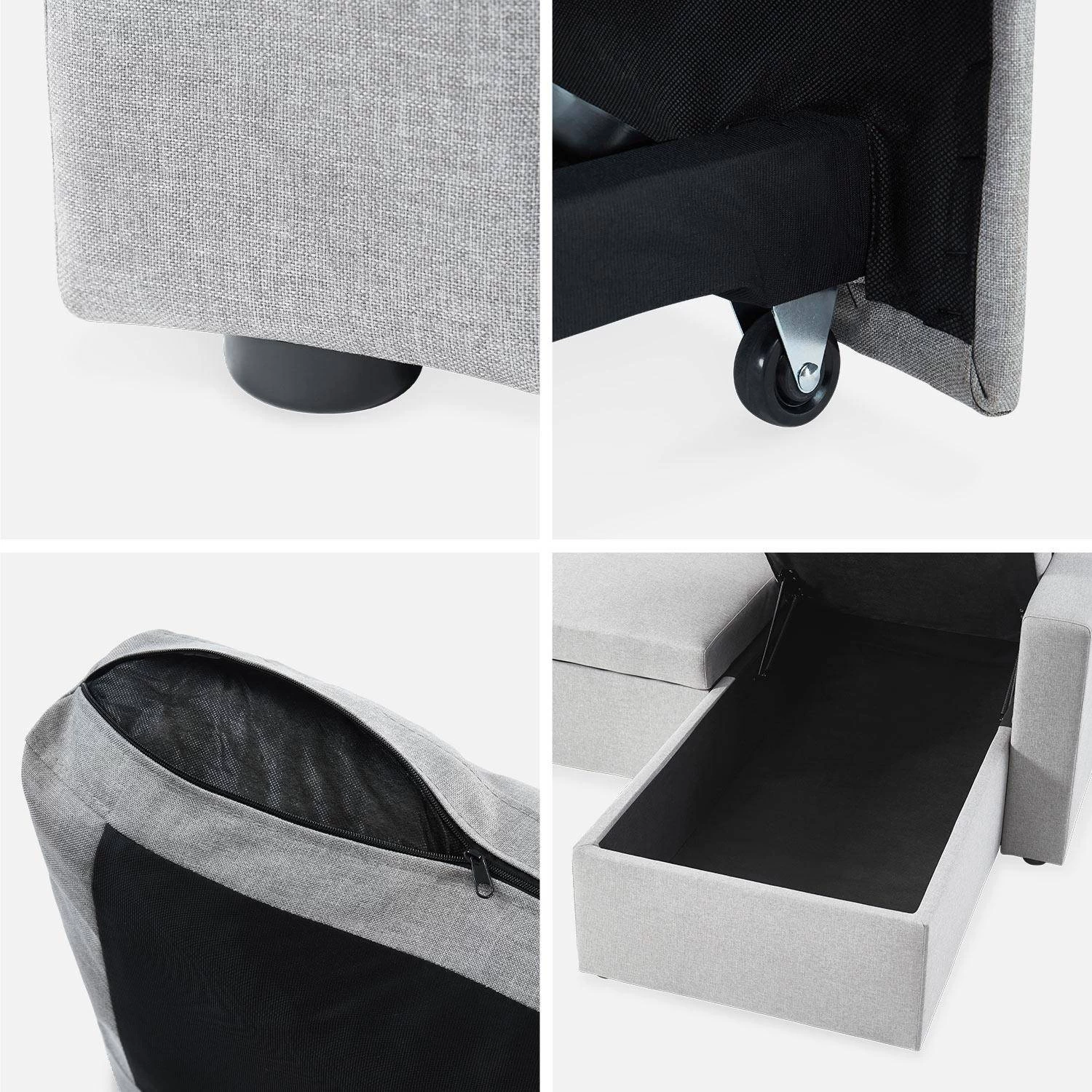 Canapé D'angle Convertible 3 Places Couleur : Gris Clair 12 Canapé D'angle Convertible 3 Places Couleur : Gris Clair – Image 10