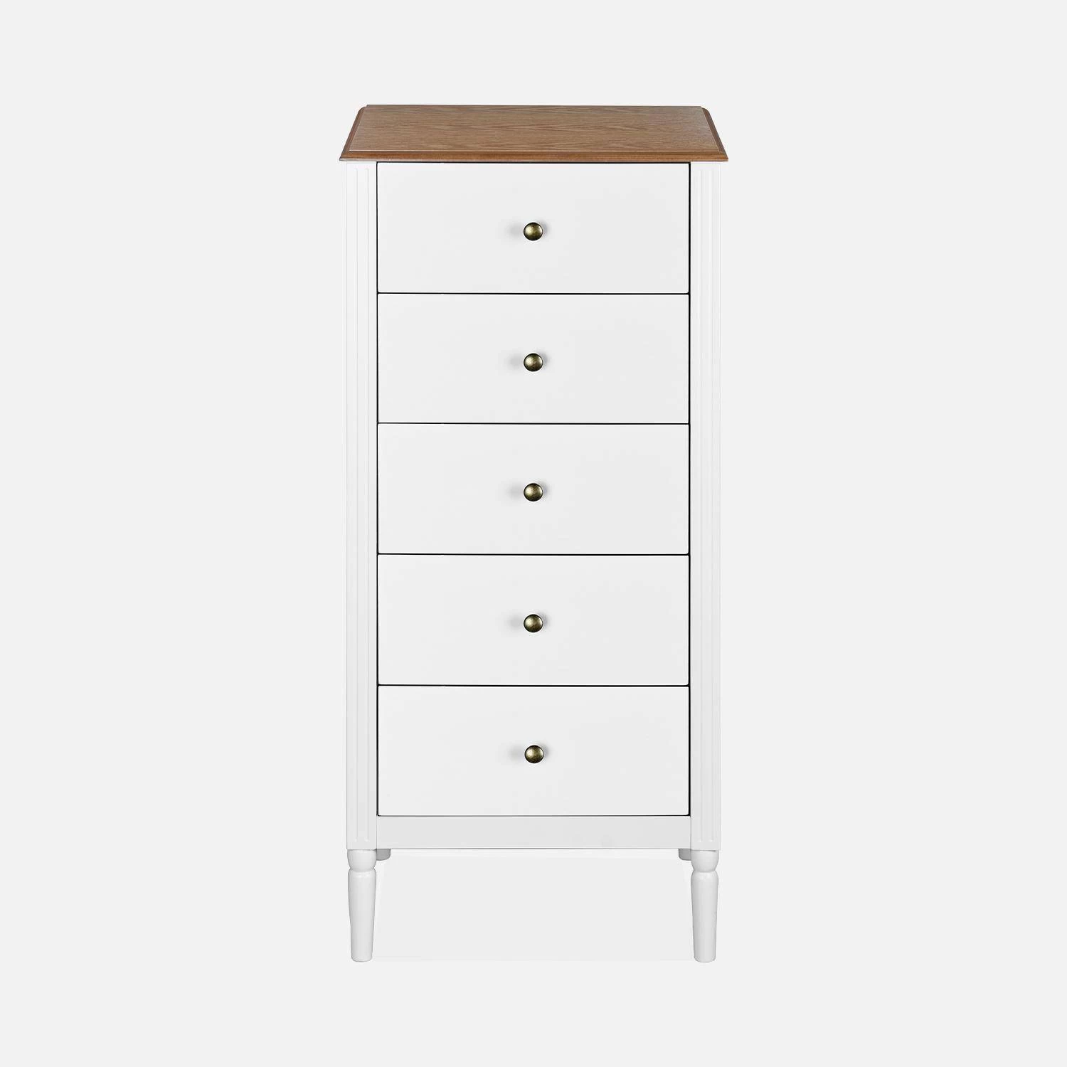 Chiffonnier 5 Tiroirs Placage Bois De Frêne 6 Chiffonnier 5 Tiroirs Placage Bois De Frêne – Image 4