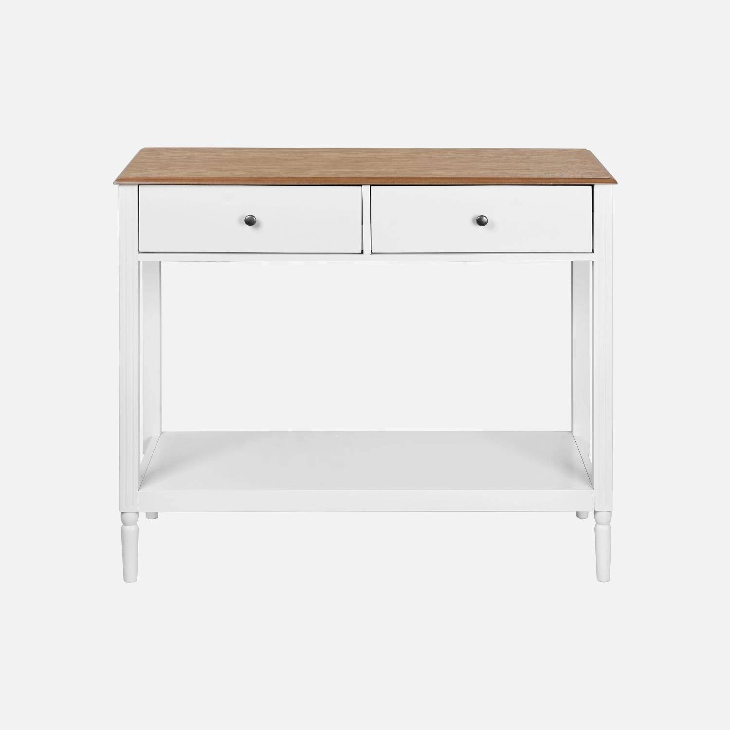 Console Avec 2 Tiroirs, Placage Bois De Frêne 6 Console Avec 2 Tiroirs, Placage Bois De Frêne – Image 4