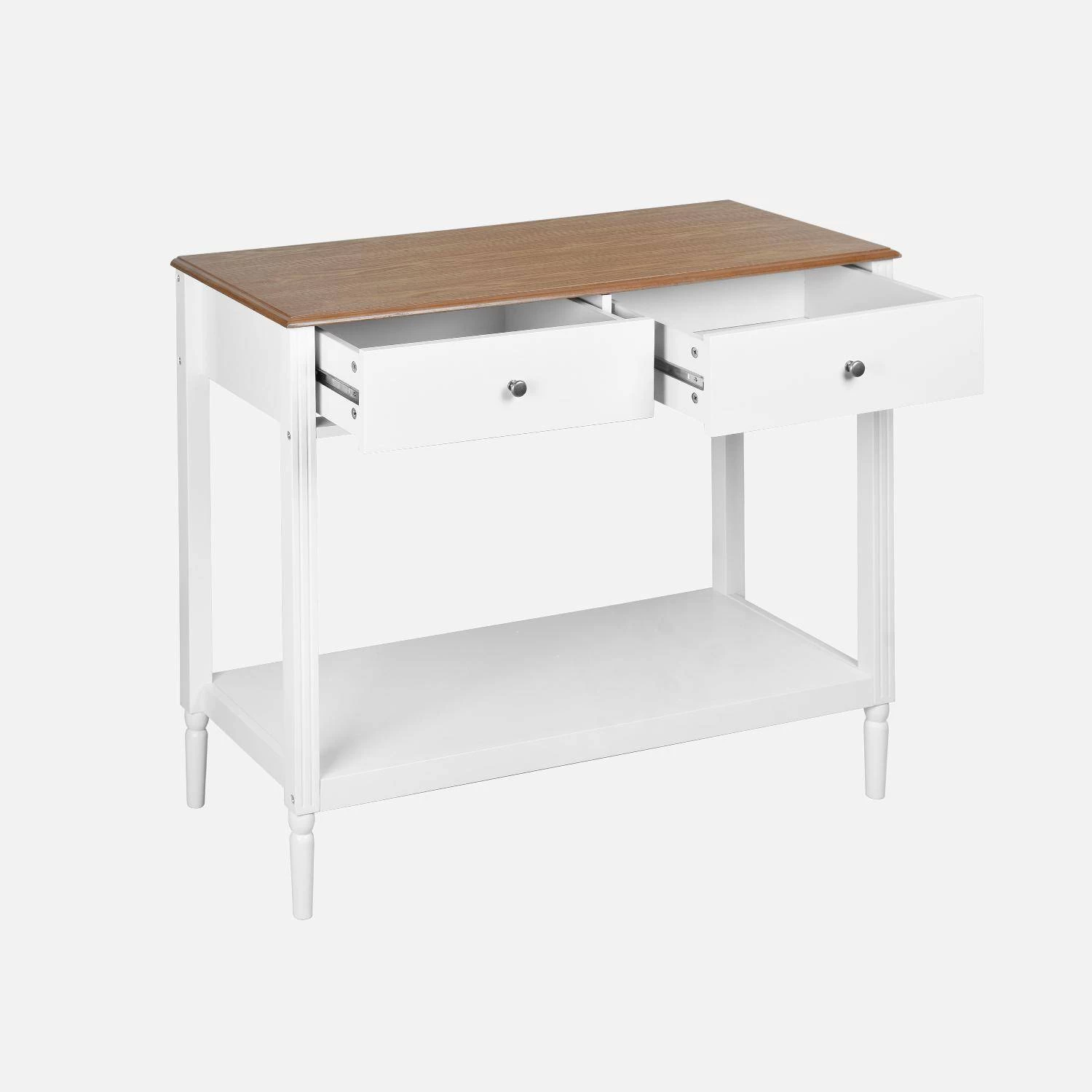 Console Avec 2 Tiroirs, Placage Bois De Frêne 7 Console Avec 2 Tiroirs, Placage Bois De Frêne – Image 5