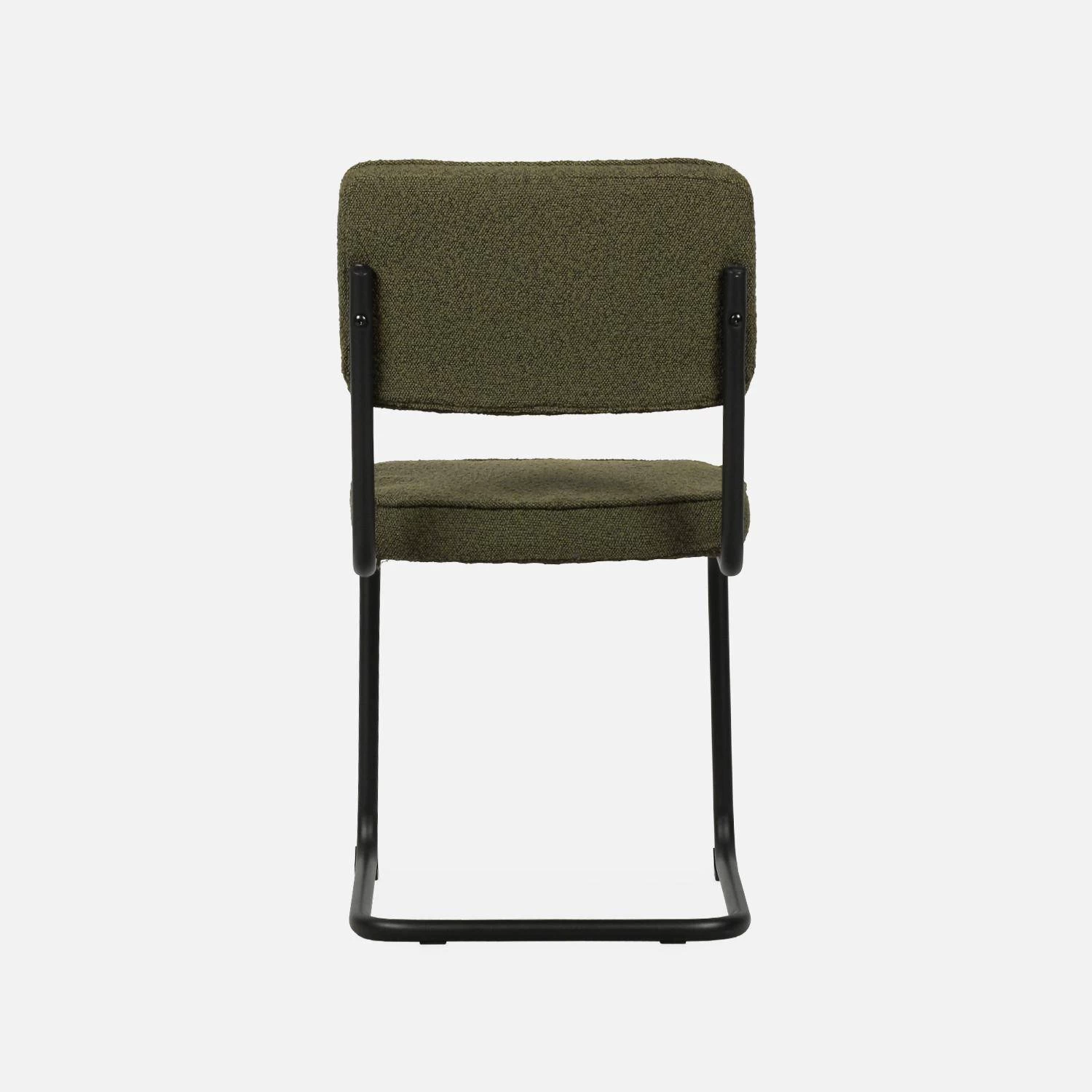 Chaise Cantilever Bouclette Texturée (lot De 2) Couleur : Vert 8 Chaise Cantilever Bouclette Texturée (lot De 2) Couleur : Vert – Image 6