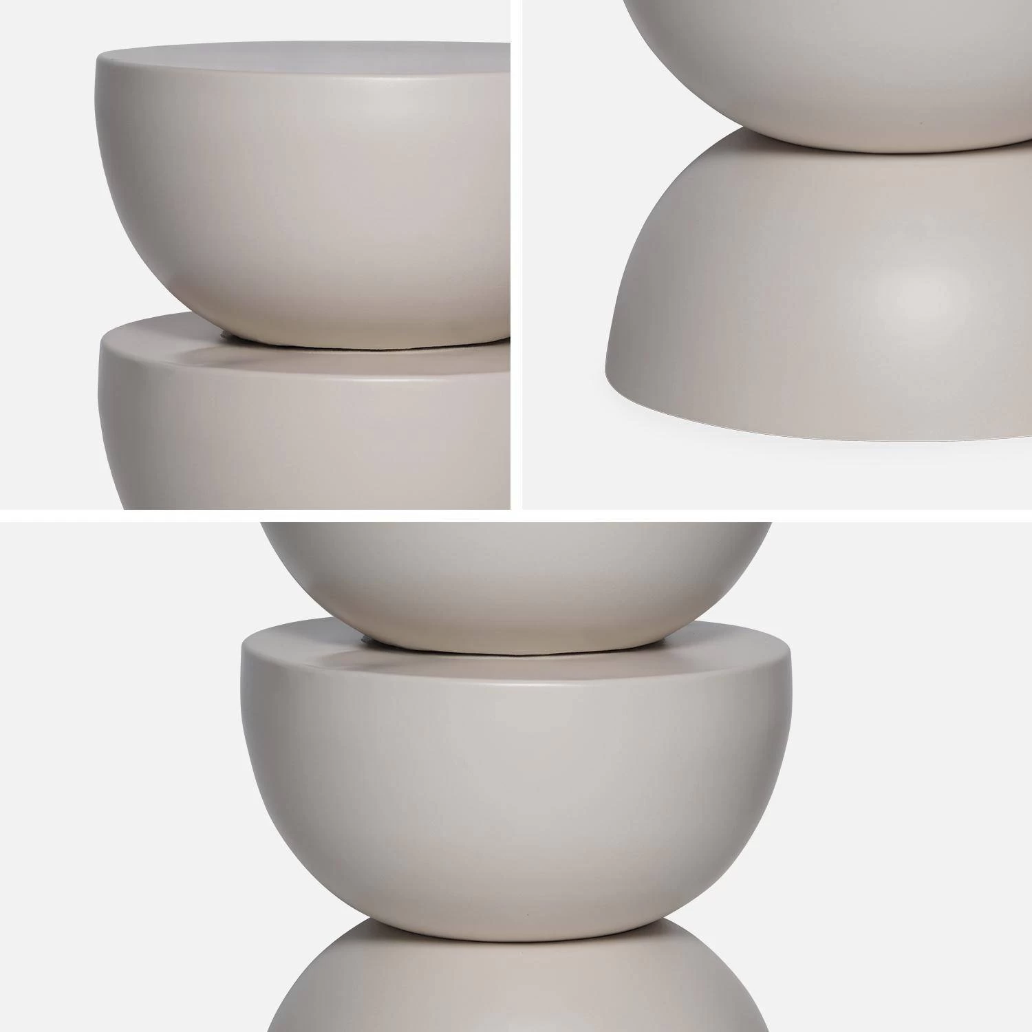 Table D'appoint, Bout De Canapé, Table De Chevet En Métal, Ø32 X H 46.5cm Couleur : Crème 8 Table D'appoint, Bout De Canapé, Table De Chevet En Métal, Ø32 X H 46.5cm Couleur : Crème – Image 6