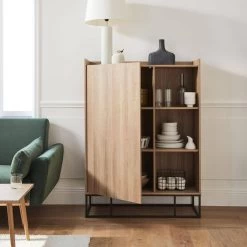 Vaisselier Métal Et Effet Bois 1 Porte -Outdoor Living Soldes idcab100nat e76c67f225f9f313c9ffe7aacddca095