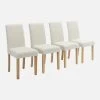 Chaise Bouclette Et Pieds Bois (lot De 4)