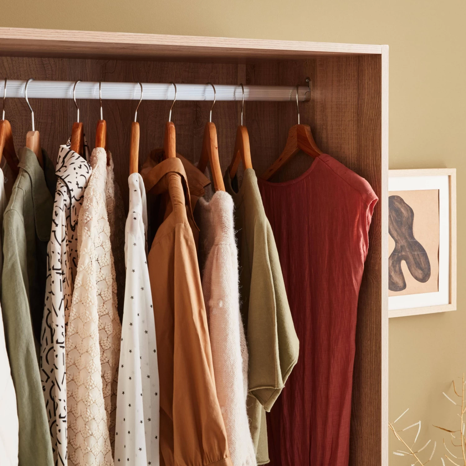 Module Dressing Avec 4 Tiroirs Et 1 Penderie Couleur : Naturel 5 Module Dressing Avec 4 Tiroirs Et 1 Penderie Couleur : Naturel – Image 3