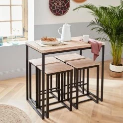 Table Haute Et 4 Tabourets De Bar Acier Et Effet Bois Couleur : Noir 9 Table Haute Et 4 Tabourets De Bar Acier Et Effet Bois Couleur : Noir -Outdoor Living Soldes ids100r4 ced77a2a0c5f88824c8cfeb788dfde86