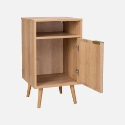 Lot De 2 Tables De Chevet Décor Bois, Cannage Arrondi -Outdoor Living Soldes ievabedsidex2 871ca8924353d0e8a10e816294c79148