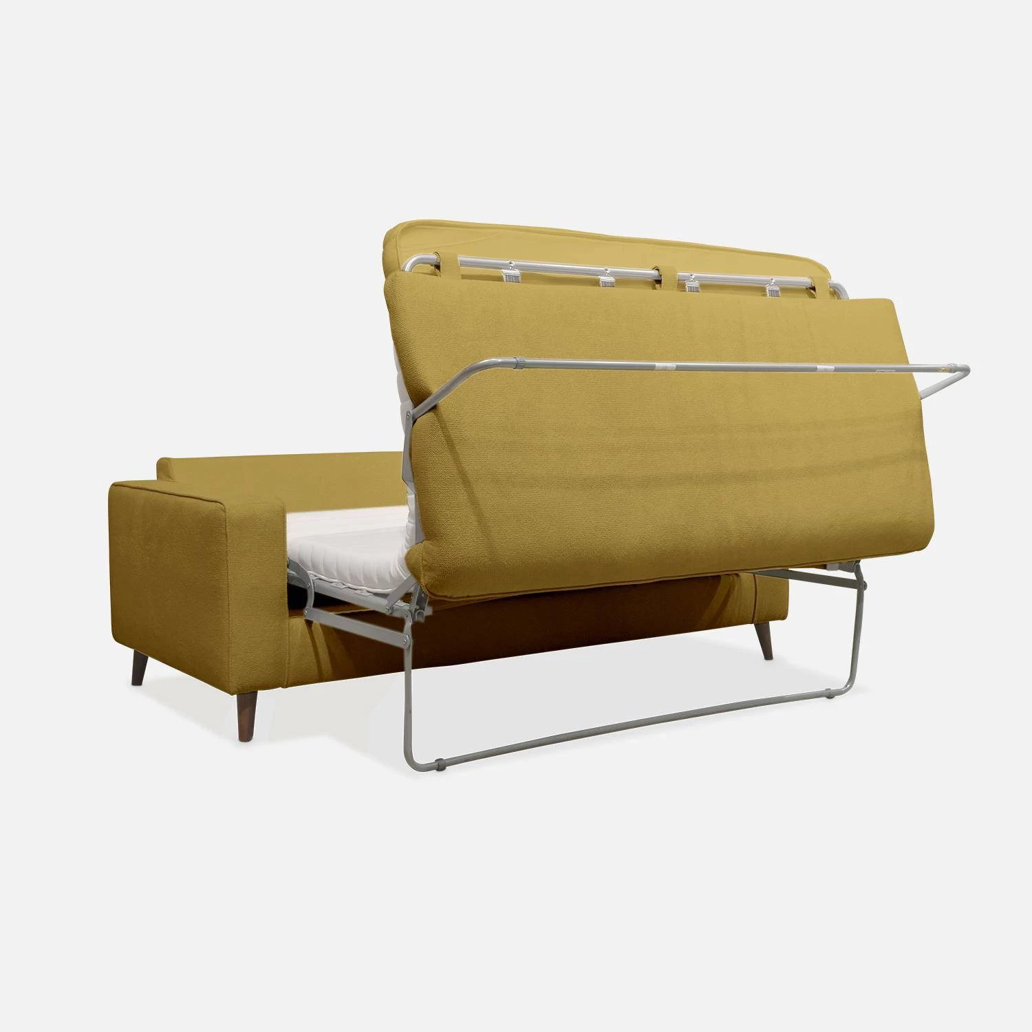 Canapé Lit Convertible 3 Places Avec Matelas 12cm - Fabriqué En France Couleur : Moutarde 12 Canapé Lit Convertible 3 Places Avec Matelas 12cm - Fabriqué En France Couleur : Moutarde – Image 10