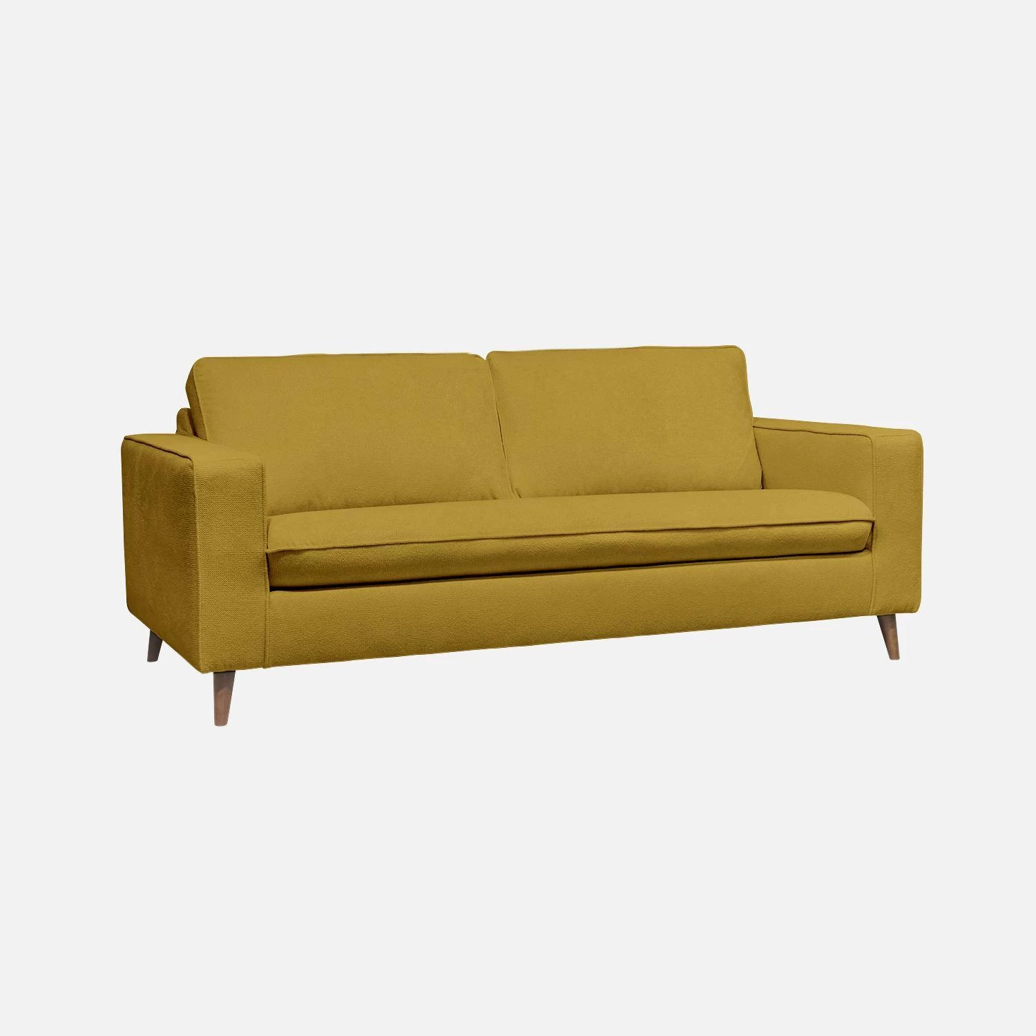 Canapé Lit Convertible 3 Places Avec Matelas 12cm - Fabriqué En France Couleur : Moutarde 8 Canapé Lit Convertible 3 Places Avec Matelas 12cm - Fabriqué En France Couleur : Moutarde – Image 6