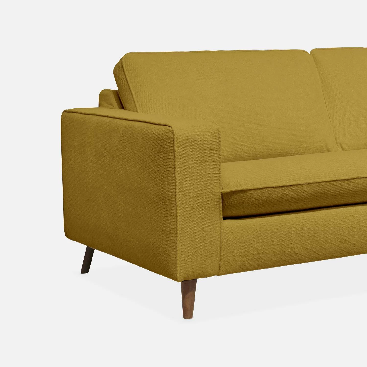 Canapé Lit Convertible 3 Places Avec Matelas 12cm - Fabriqué En France Couleur : Moutarde 10 Canapé Lit Convertible 3 Places Avec Matelas 12cm - Fabriqué En France Couleur : Moutarde – Image 8