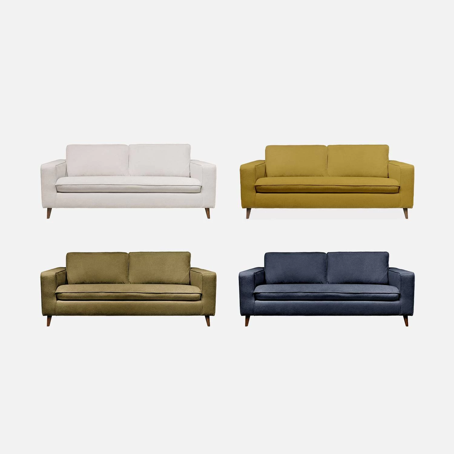 Canapé Lit Convertible 3 Places Avec Matelas 12cm - Fabriqué En France Couleur : Moutarde 13 Canapé Lit Convertible 3 Places Avec Matelas 12cm - Fabriqué En France Couleur : Moutarde – Image 11