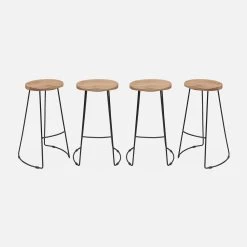 Tabouret De Bar Bois De Manguier Et Acier, Repose Pieds, 75cm (lot De 4) Couleur : Naturel 11 Tabouret De Bar Bois De Manguier Et Acier, Repose Pieds, 75cm (lot De 4) Couleur : Naturel -Outdoor Living Soldes ijabst75x4oak e70e5bacafc9c23d85285ece6a55858e