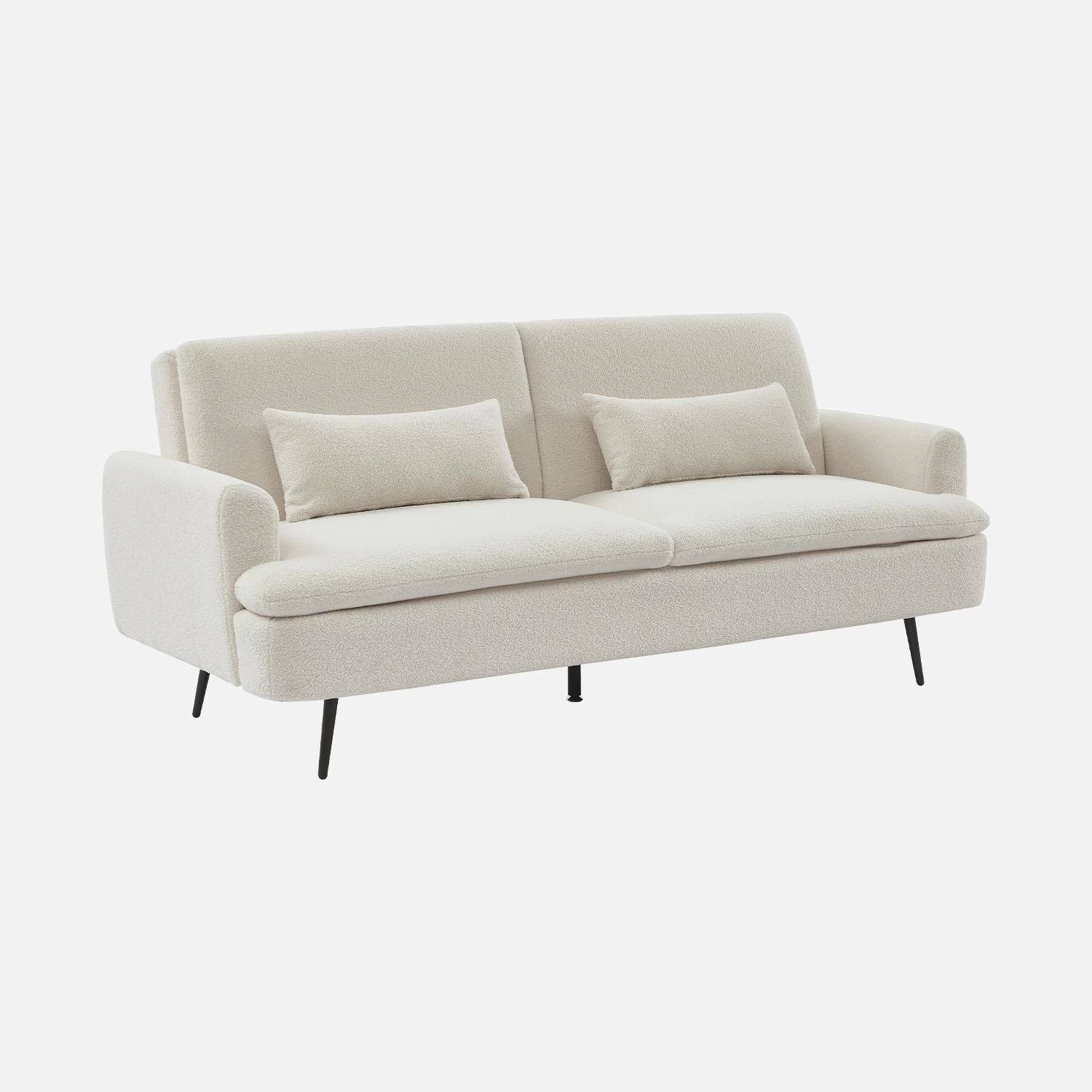 Canapé Convertible 2-3 Places Tissu Bouclette 5 Canapé Convertible 2-3 Places Tissu Bouclette – Image 3