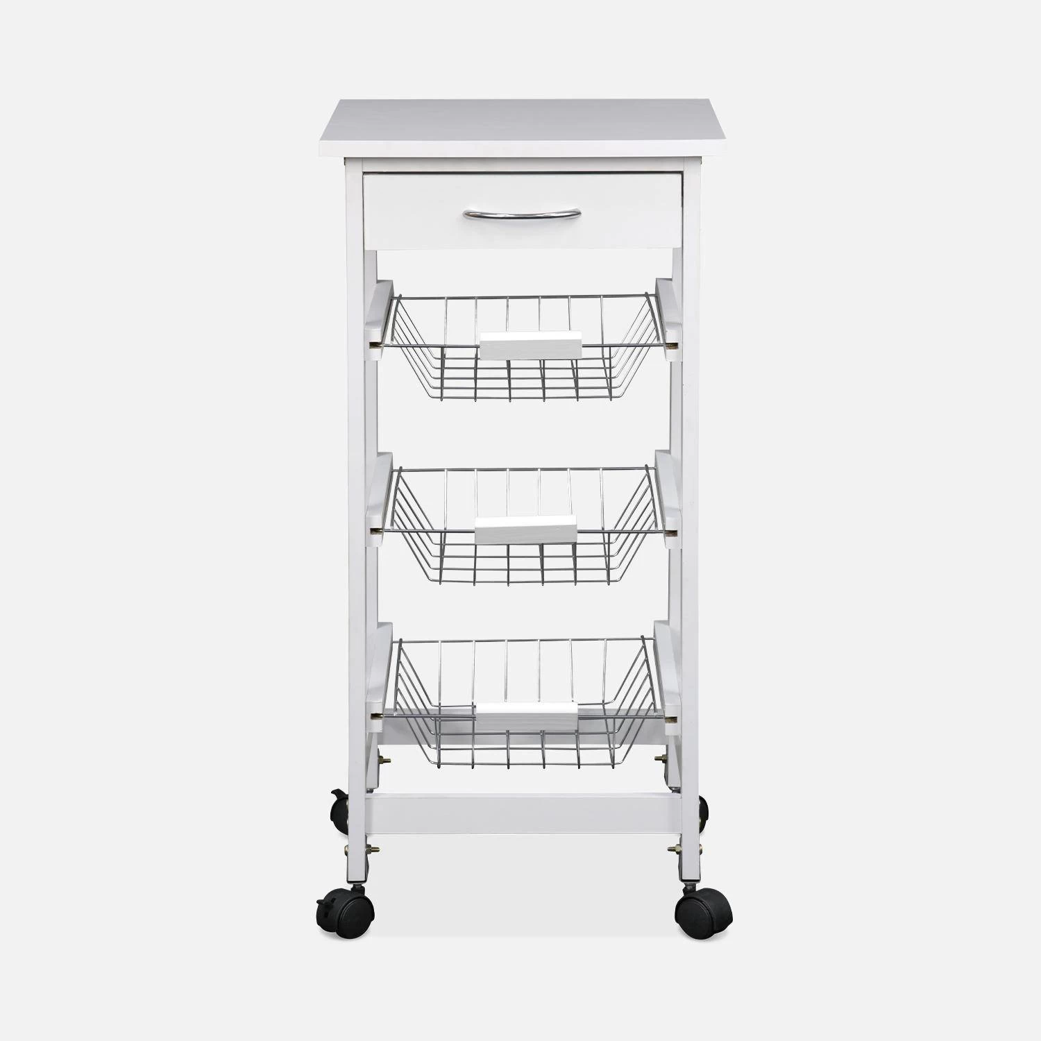 Desserte Cuisine Effet Bois à Roulettes 37 X 37 Cm 6 Desserte Cuisine Effet Bois à Roulettes 37 X 37 Cm – Image 4