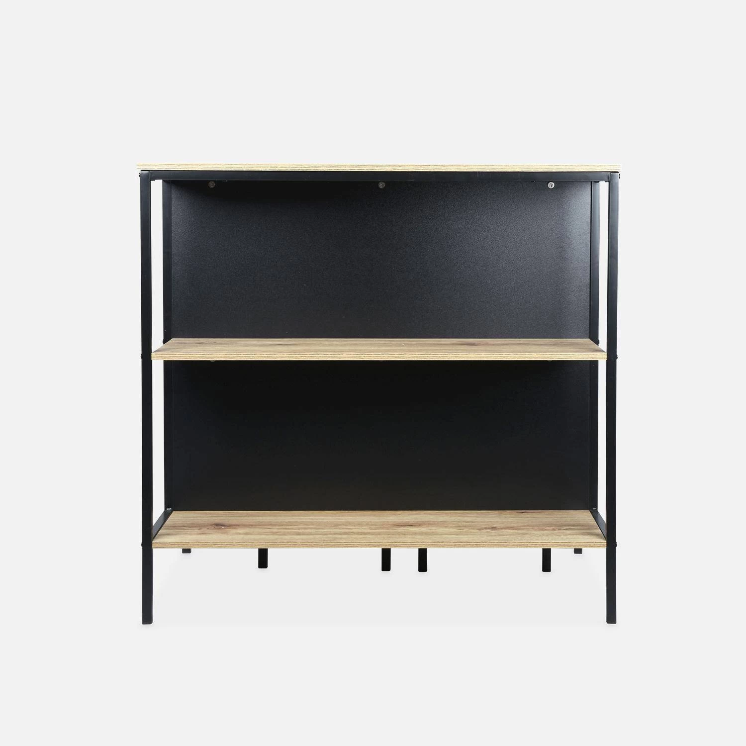 Table Haute Décor Bois Et Métal 2 étagères, 2 Tabourets 8 Table Haute Décor Bois Et Métal 2 étagères, 2 Tabourets – Image 6