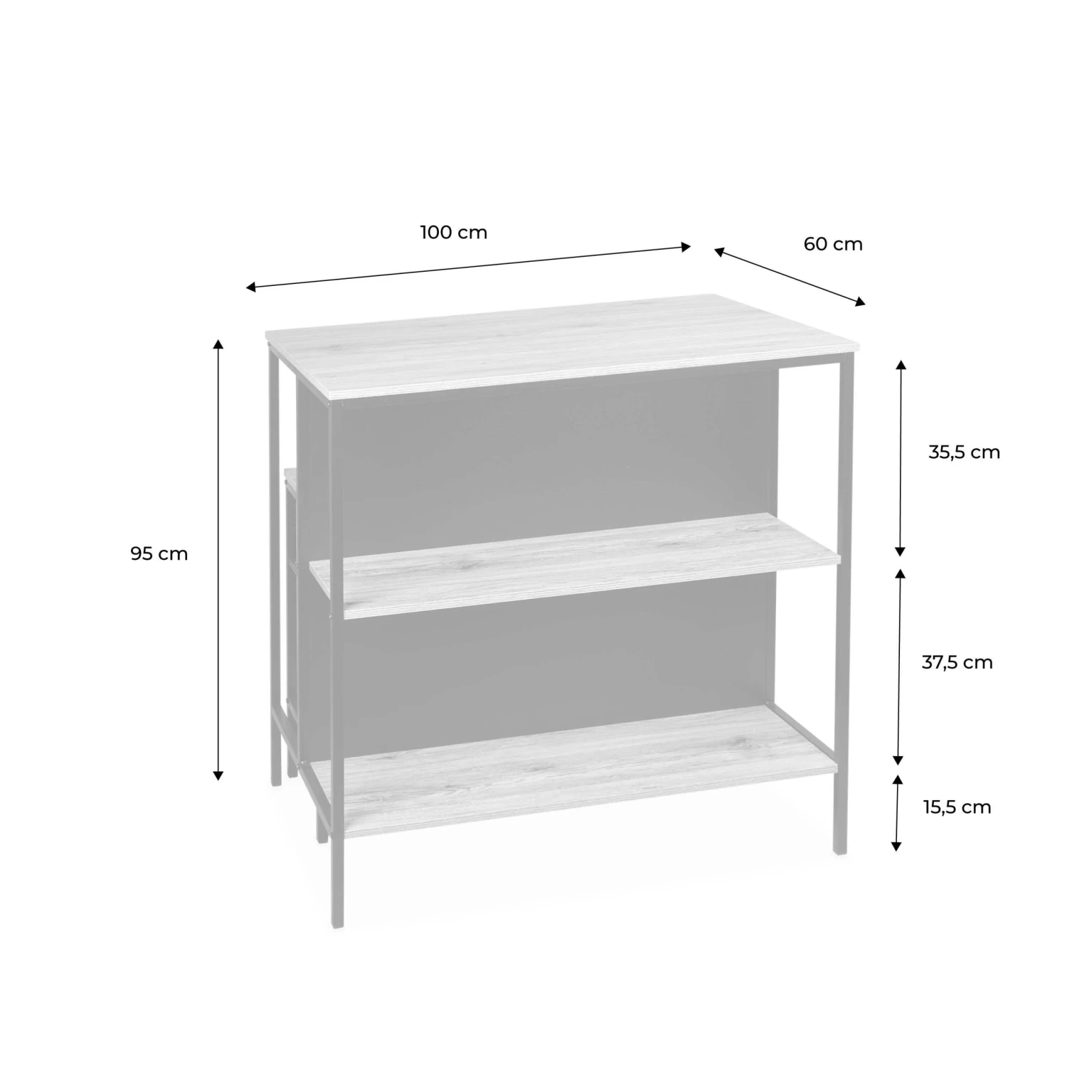 Table Haute Décor Bois Et Métal 2 étagères, 2 Tabourets 11 Table Haute Décor Bois Et Métal 2 étagères, 2 Tabourets – Image 9
