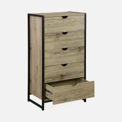 Commode Industrielle Effet Bois Et Métal 5 Tiroirs 12 Commode Industrielle Effet Bois Et Métal 5 Tiroirs -Outdoor Living Soldes ilfchest5dbn 39b8d939a6864e49833801213bf6d43f