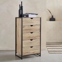 Commode Industrielle Effet Bois Et Métal 5 Tiroirs 9 Commode Industrielle Effet Bois Et Métal 5 Tiroirs -Outdoor Living Soldes ilfchest5dbn 98a75df0e8b979358d6433a3398e55ea