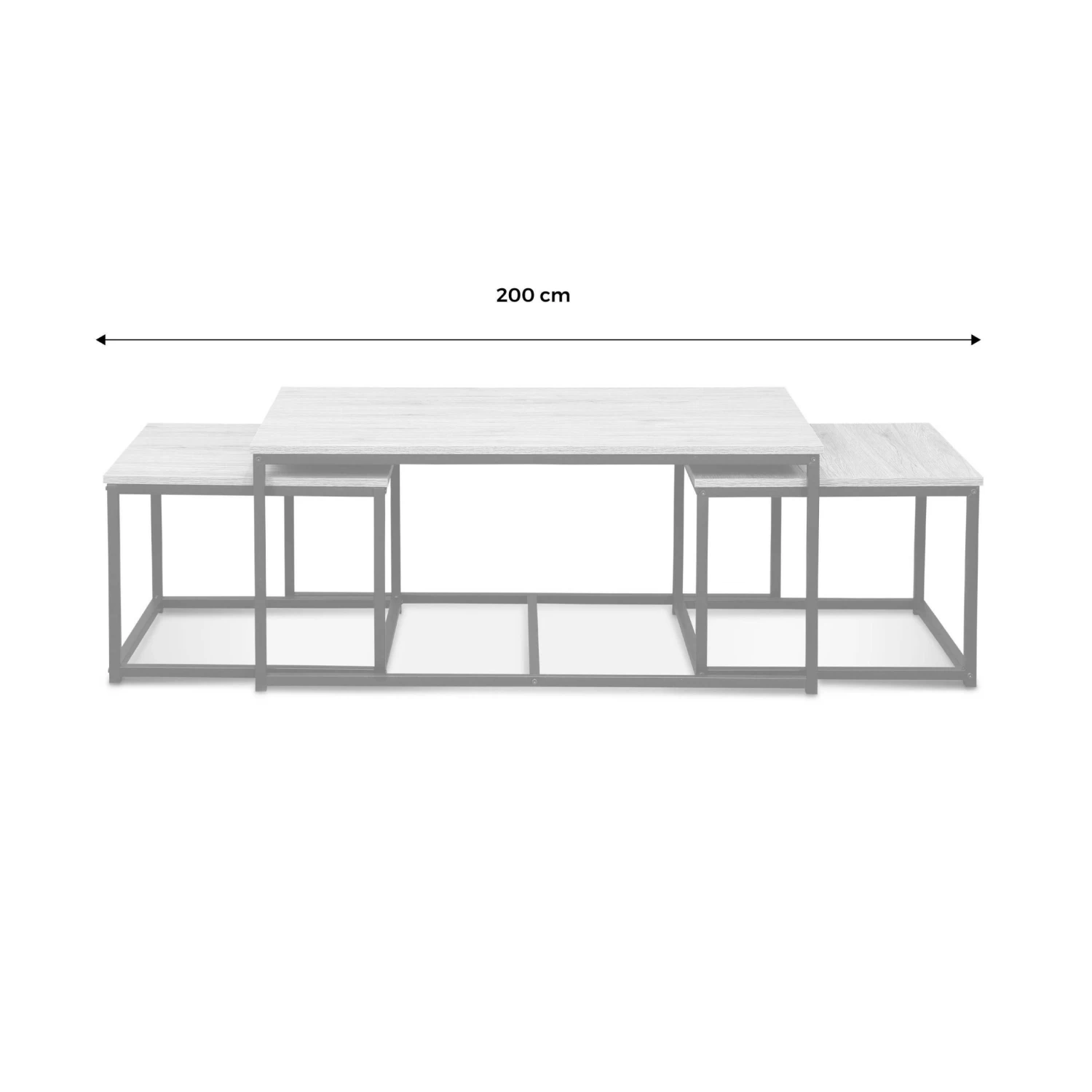 Table Gigogne Encastrable Métal Et Effet Bois (lot De 3) Couleur : Bois 11 Table Gigogne Encastrable Métal Et Effet Bois (lot De 3) Couleur : Bois – Image 9