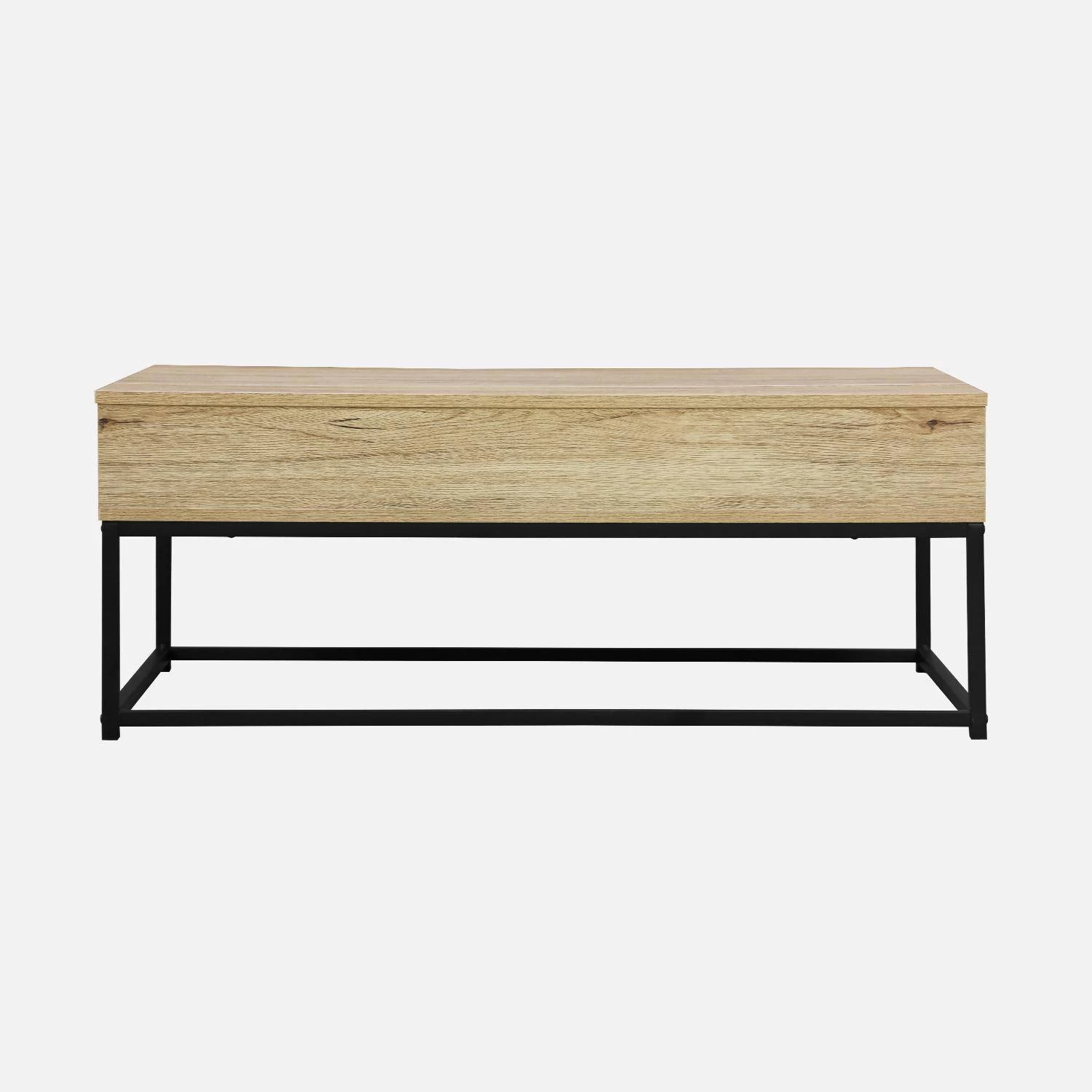 Table Basse Industrielle Effet Bois Plateau Relevable 8 Table Basse Industrielle Effet Bois Plateau Relevable – Image 6