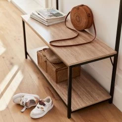 Meuble D'entrée Métal Et Effet Bois 2 Niveaux Et 7 Crochets 12 Meuble D'entrée Métal Et Effet Bois 2 Niveaux Et 7 Crochets -Outdoor Living Soldes ilfshelfrack f39e15787422a993d6e9fbccdfce72bd