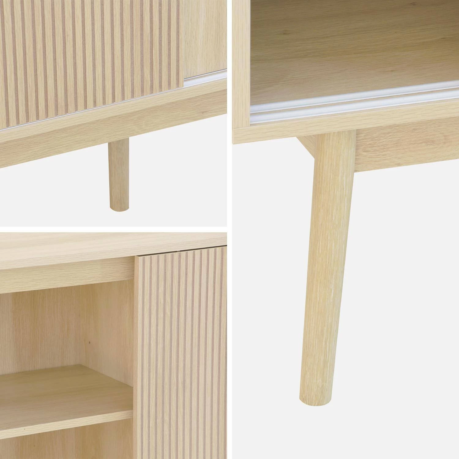 Buffet Scandinave Effet Bois 2 Portes 150 Cm Couleur : Bois Clair 11 Buffet Scandinave Effet Bois 2 Portes 150 Cm Couleur : Bois Clair – Image 9