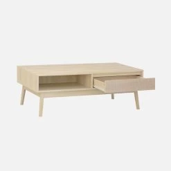 Table Basse Scandinave Décor Bois Rainuré 2 Niches, 1 Tiroir Couleur : Naturel 16 Table Basse Scandinave Décor Bois Rainuré 2 Niches, 1 Tiroir Couleur : Naturel -Outdoor Living Soldes ilincoftable 5f96ef8f0bbcbf898379eb23be7110d1