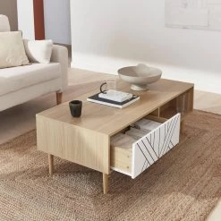 Table Basse Effet Bois Naturel Couleur : Blanc -Outdoor Living Soldes imkcoftablewh a7db04a65b51e3fe0332ee8b6e2b7cb4
