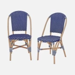 Chaise Bistrot En Rotin Et Polyrotin (lot De 2) Couleur : Bleu 9 Chaise Bistrot En Rotin Et Polyrotin (lot De 2) Couleur : Bleu -Outdoor Living Soldes imonchrx2blu cd0efabf0d24656706f0a54776cb269d