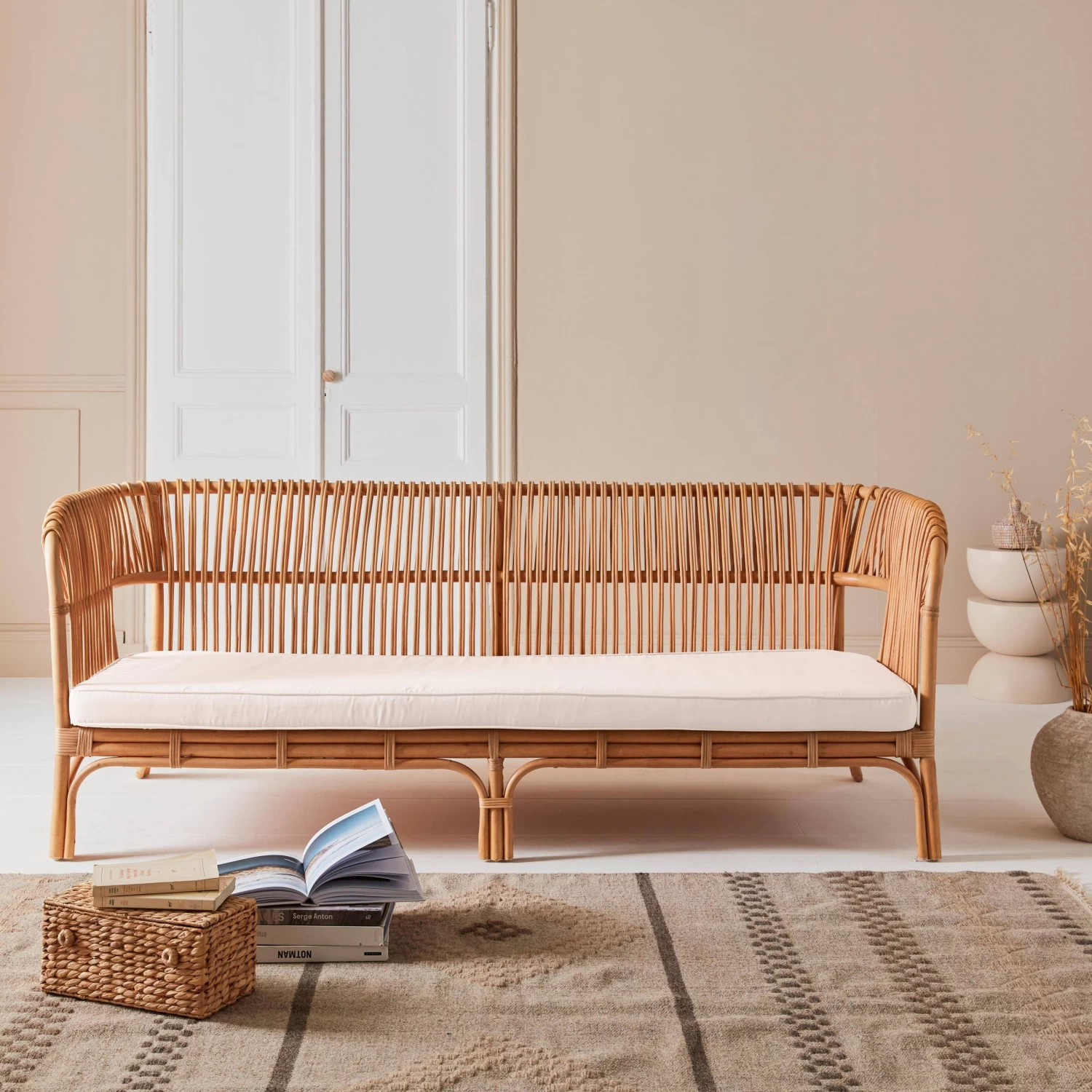 Banquette 3 Places En Rotin 4 Banquette 3 Places En Rotin – Image 2