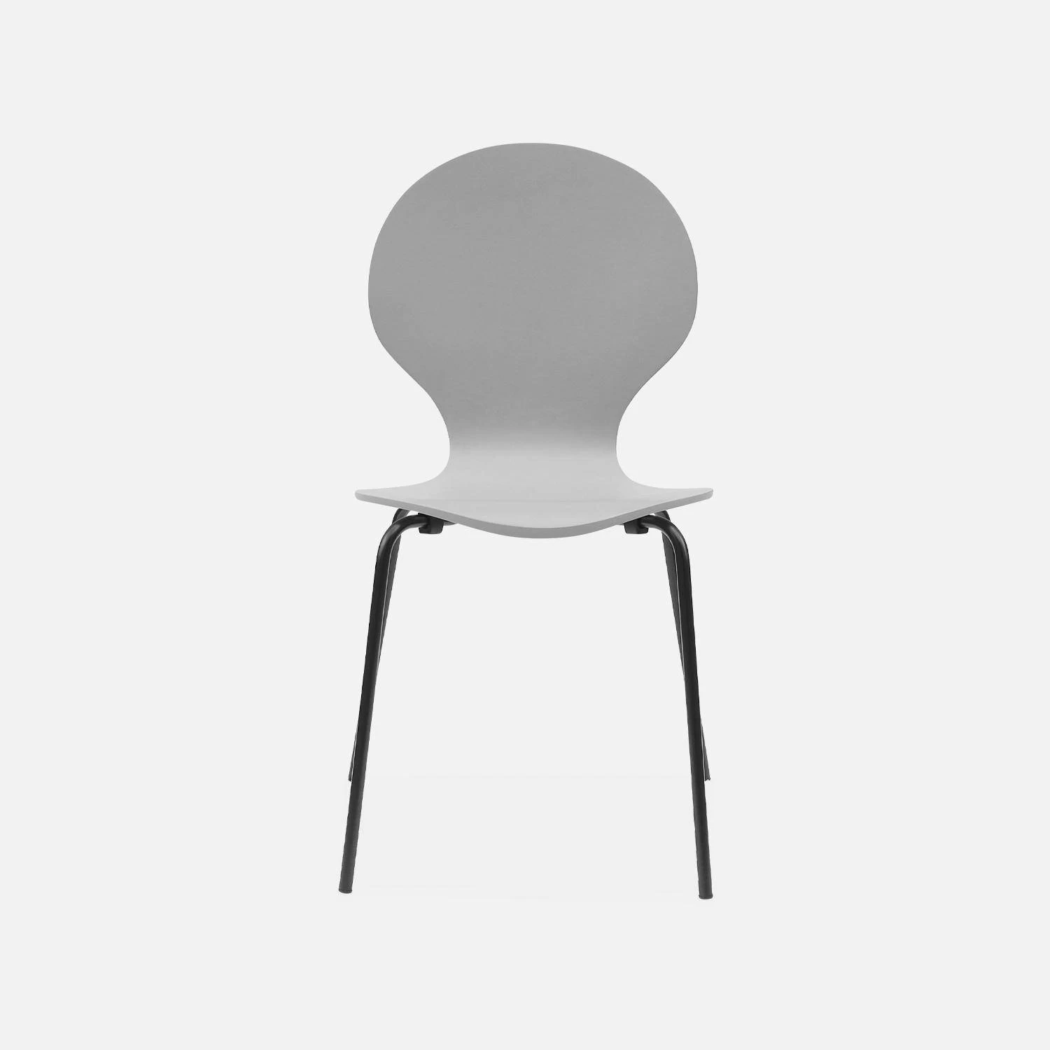 Chaise Rétro Empilables, Bois Et Contreplaqué (lot De 4) Couleur : Gris 7 Chaise Rétro Empilables, Bois Et Contreplaqué (lot De 4) Couleur : Gris – Image 5
