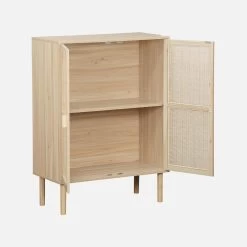 Buffet Cannage Et Effet Bois 2 Portes 80 Cm -Outdoor Living Soldes inatcabinet 86a90ade036984fff0cf46ea55e078b0