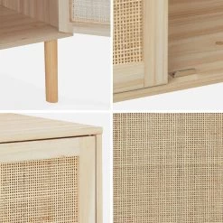 Buffet Cannage Et Effet Bois 2 Portes 80 Cm -Outdoor Living Soldes inatcabinet fcf28bd276bcff2214e1efc01fe9bddd