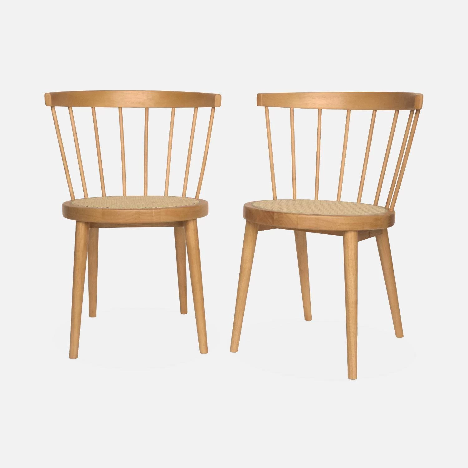 Chaise Bois Et Cannage (lot De 2) Couleur : Naturel 6 Chaise Bois Et Cannage (lot De 2) Couleur : Naturel – Image 4