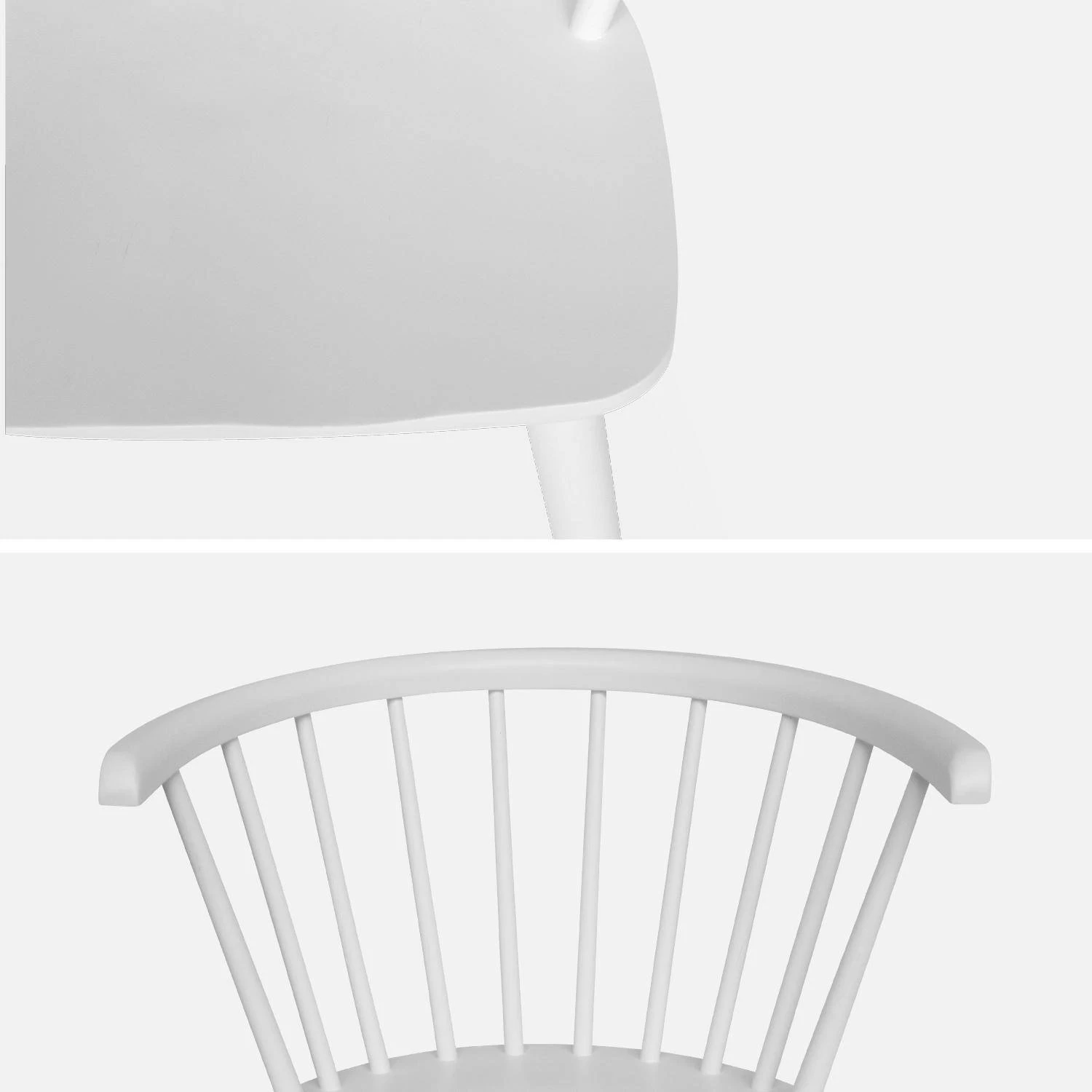 Chaise à Barreaux En Bois Et Contreplaqué (lot De 2) Couleur : Blanc 8 Chaise à Barreaux En Bois Et Contreplaqué (lot De 2) Couleur : Blanc – Image 6