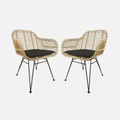 Fauteuil En Rotin Naturel Et Métal (lot De 2) Couleur : Noir 10 Fauteuil En Rotin Naturel Et Métal (lot De 2) Couleur : Noir -Outdoor Living Soldes irawarmbkx2 8f2b083b864db580657e99af087a7f6b