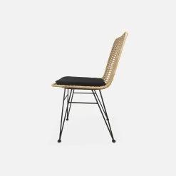 Chaise Métal Et Rotin Naturel (lot De 2) Couleur : Noir -Outdoor Living Soldes irawchrbkx2 83ea1c776af416c863dd6fd05d80a6af