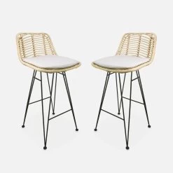 Tabouret De Bar Métal Et Rotin 67cm (lot De 2) Couleur : Naturel 15 Tabouret De Bar Métal Et Rotin 67cm (lot De 2) Couleur : Naturel -Outdoor Living Soldes irawsto67natx2 04304d59e47648175028aff81fa10e26