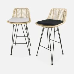 Tabouret De Bar Métal Et Rotin 67cm (lot De 2) Couleur : Naturel 21 Tabouret De Bar Métal Et Rotin 67cm (lot De 2) Couleur : Naturel -Outdoor Living Soldes irawsto67natx2 5224b8b1ece6808262224da9791da439