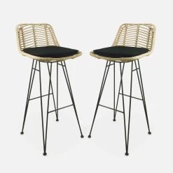 Tabouret De Bar Métal Et Rotin 75cm (lot De 2) Couleur : Noir 15 Tabouret De Bar Métal Et Rotin 75cm (lot De 2) Couleur : Noir -Outdoor Living Soldes irawsto75bkx2 0851d35af64d6bd92cb0b35c9456db5b