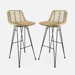 Tabouret De Bar Métal Et Rotin 75cm (lot De 2) Couleur : Noir 16 Tabouret De Bar Métal Et Rotin 75cm (lot De 2) Couleur : Noir -Outdoor Living Soldes irawsto75bkx2 734e3430990628270a522eba1026424b