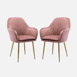 Fauteuil Velours Et Pieds Métal (lot De 2) Couleur : Vieux Rose 10 Fauteuil Velours Et Pieds Métal (lot De 2) Couleur : Vieux Rose -Outdoor Living Soldes isharmvvopkx2 b647b10547f56a694879f2227085e000